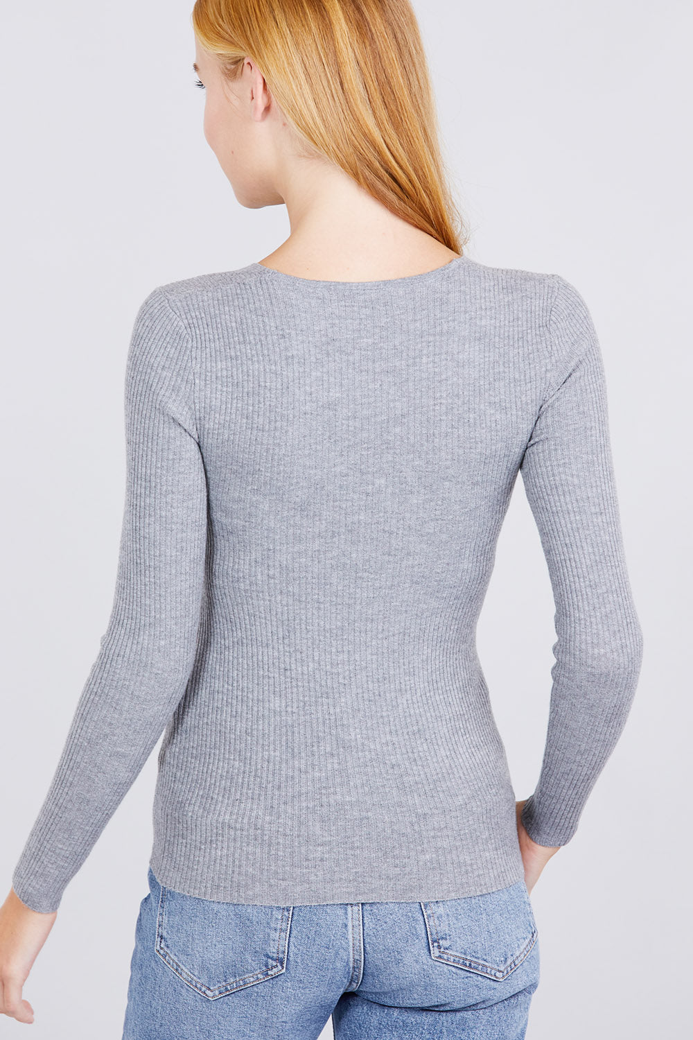 V-neck Viscose Rib Sweater - Absolute Fashion 2020