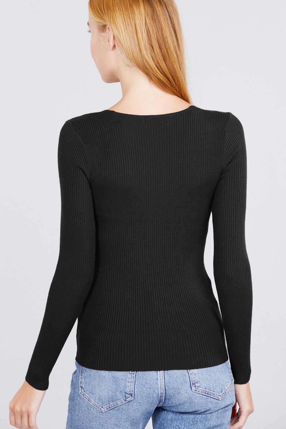V-neck Viscose Rib Sweater - Absolute Fashion 2020