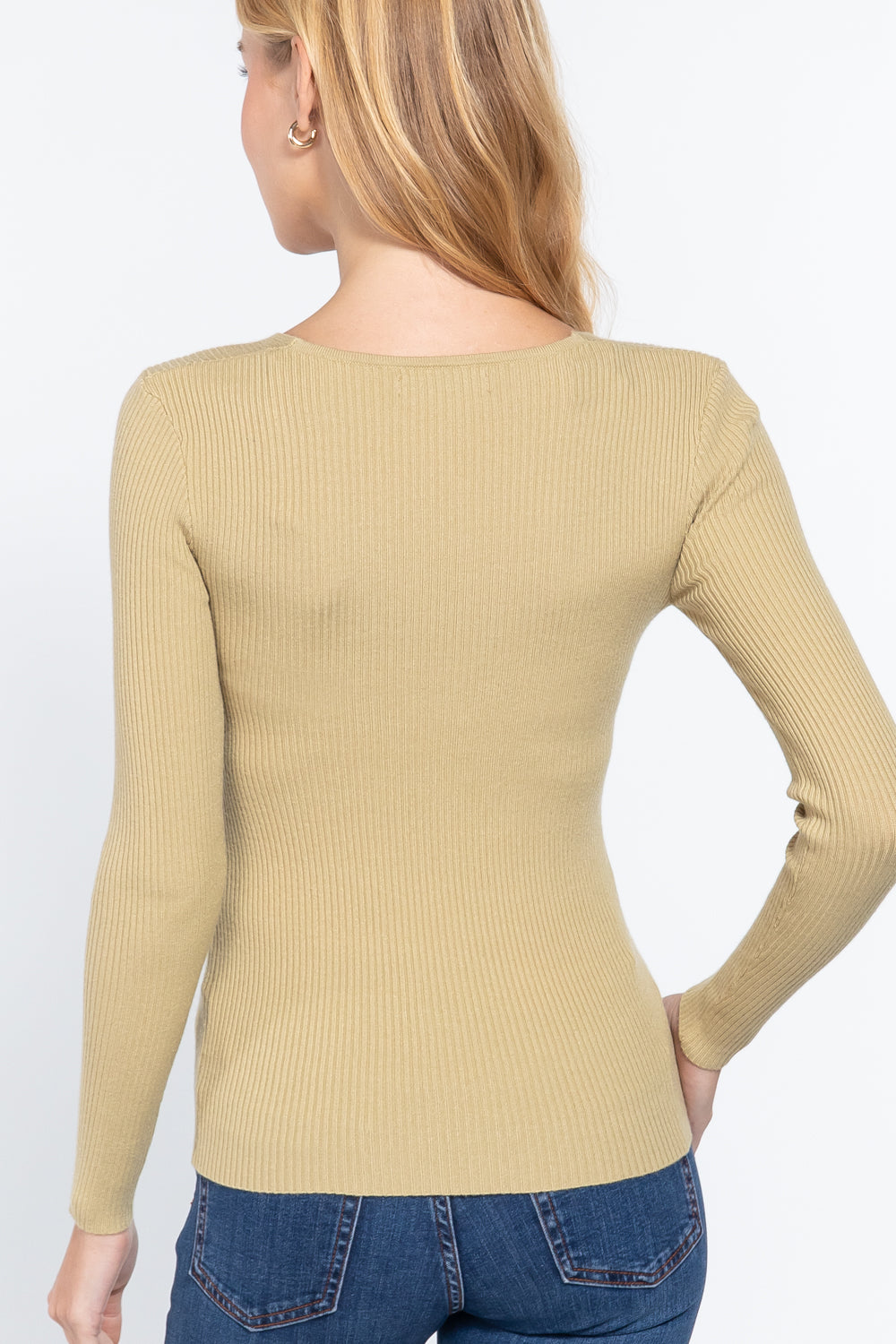 V-neck Viscose Rib Sweater - Absolute Fashion 2020