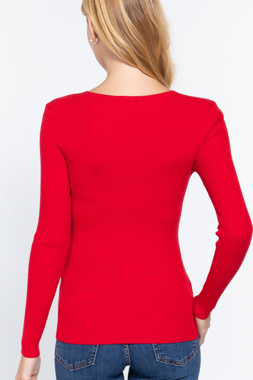 V-neck Viscose Rib Sweater - Absolute Fashion 2020