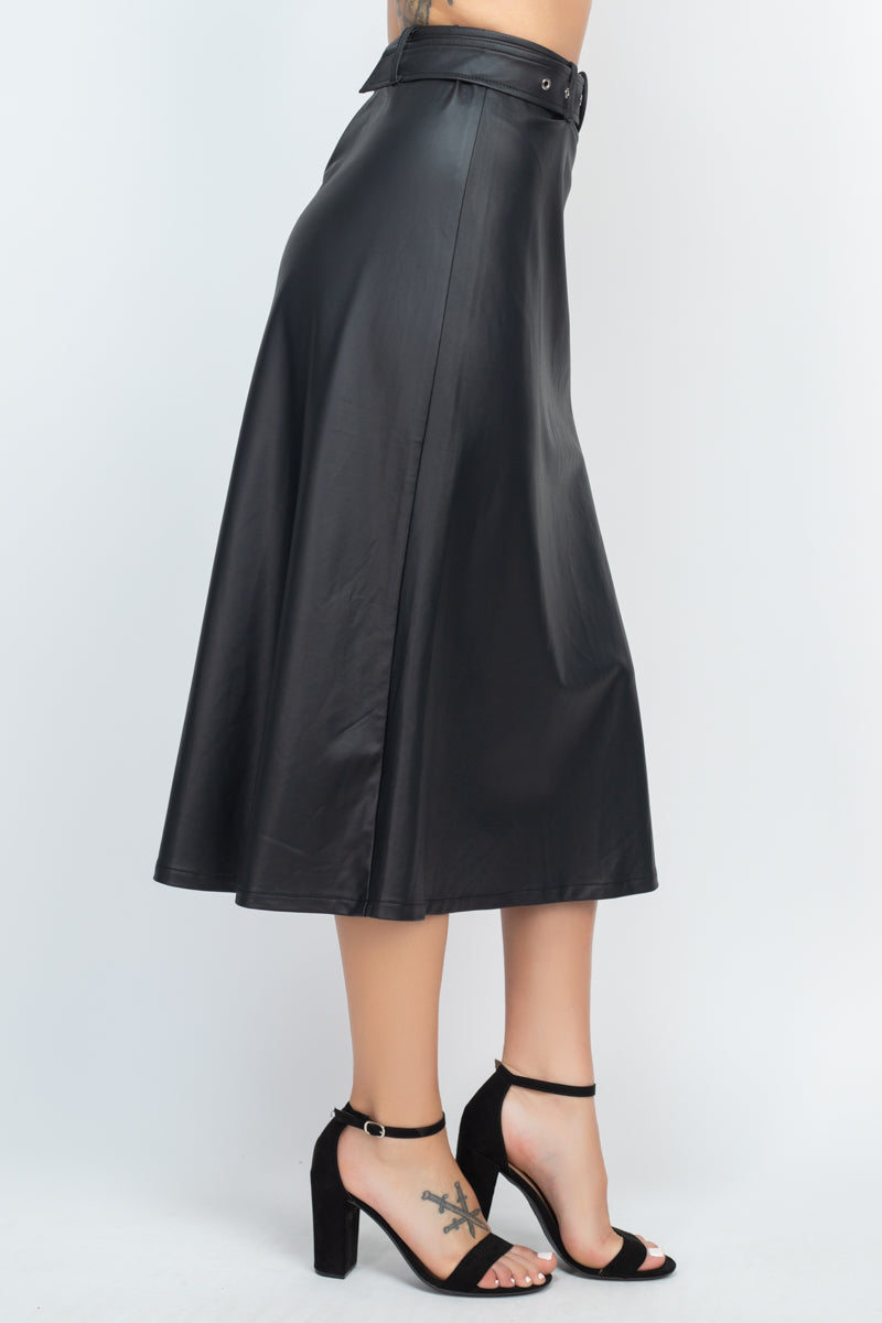 A-line Midi Leather Skirt - Absolute Fashion 2020