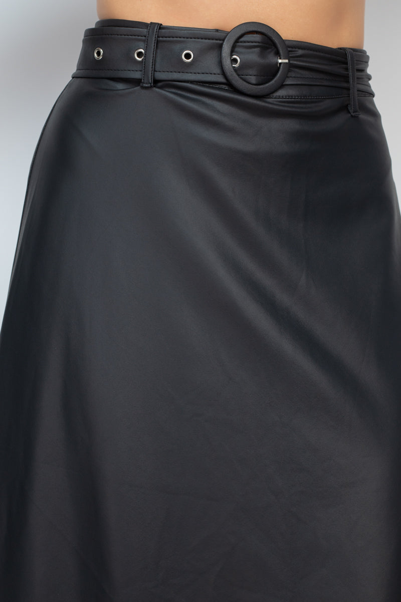 A-line Midi Leather Skirt - Absolute Fashion 2020