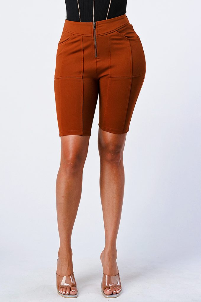 Zip Up Biker Shorts - Absolute Fashion 2020