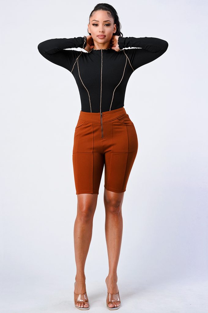 Zip Up Biker Shorts - Absolute Fashion 2020