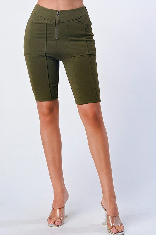 Zip Up Biker Shorts - Absolute Fashion 2020