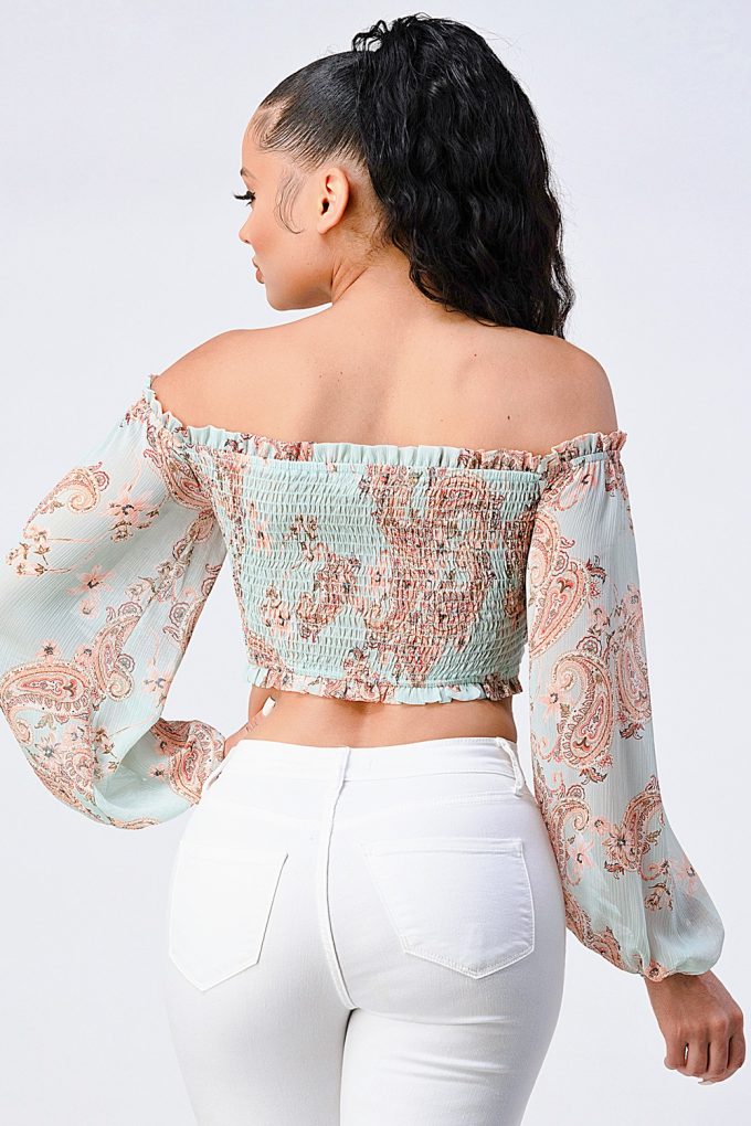 Boho Chic Off Shoulder Cropped Blouse Top - Absolute Fashion 2020