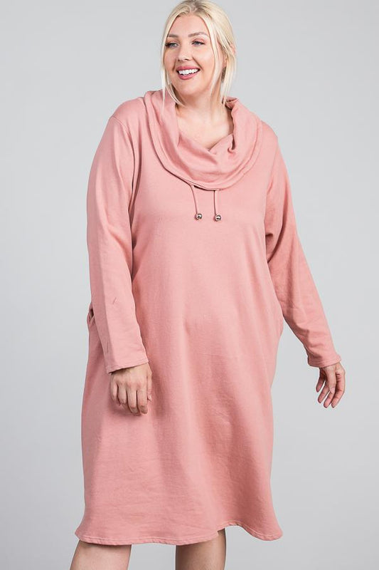 Turtleneck Hidden Pocket Long Sleeve Maxi Dress - Absolute Fashion 2020