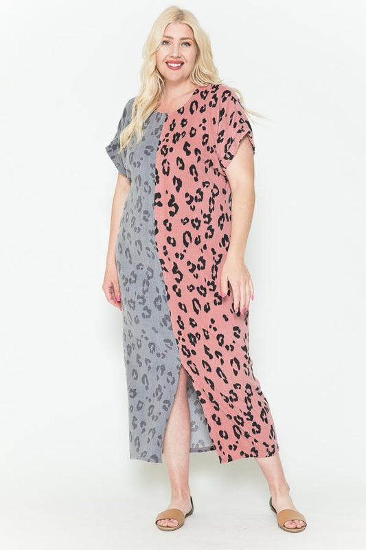 Front Slit Dolman Leopard Print Maxi Dress - Absolute Fashion 2020