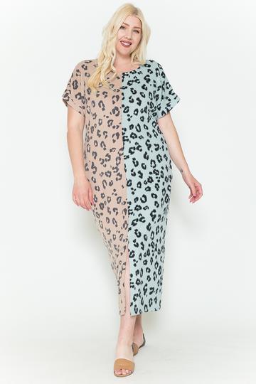 Front Slit Dolman Leopard Print Maxi Dress - Absolute Fashion 2020