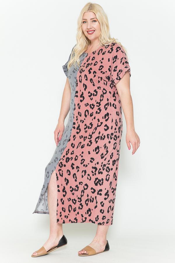 Front Slit Dolman Leopard Print Maxi Dress - Absolute Fashion 2020