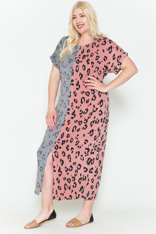 Front Slit Dolman Leopard Print Maxi Dress - Absolute Fashion 2020