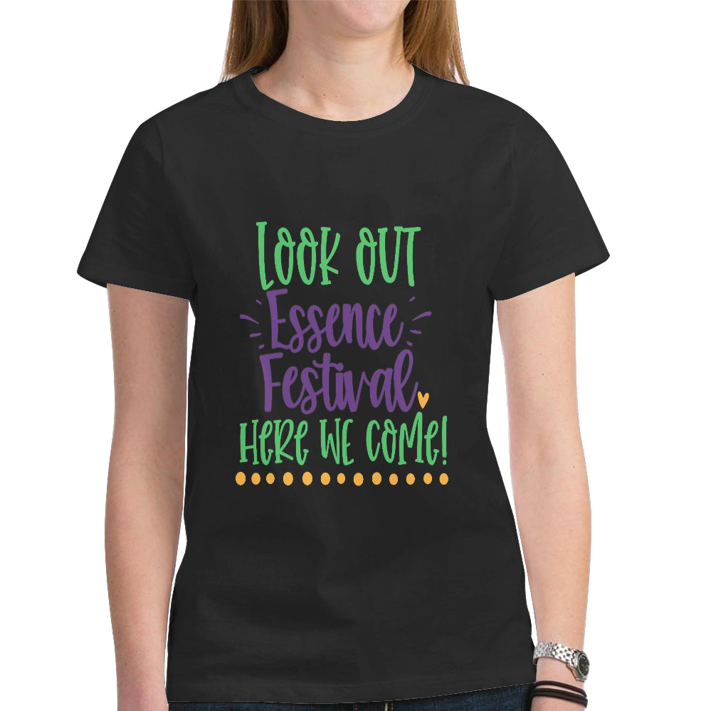 Essence Festival Women's Heavy Cotton Short Sleeve T-Shirt（Made in USA，Ship to USA Only）