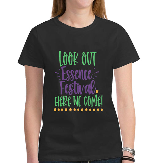 Essence Festival Women's Heavy Cotton Short Sleeve T-Shirt（Made in USA，Ship to USA Only）