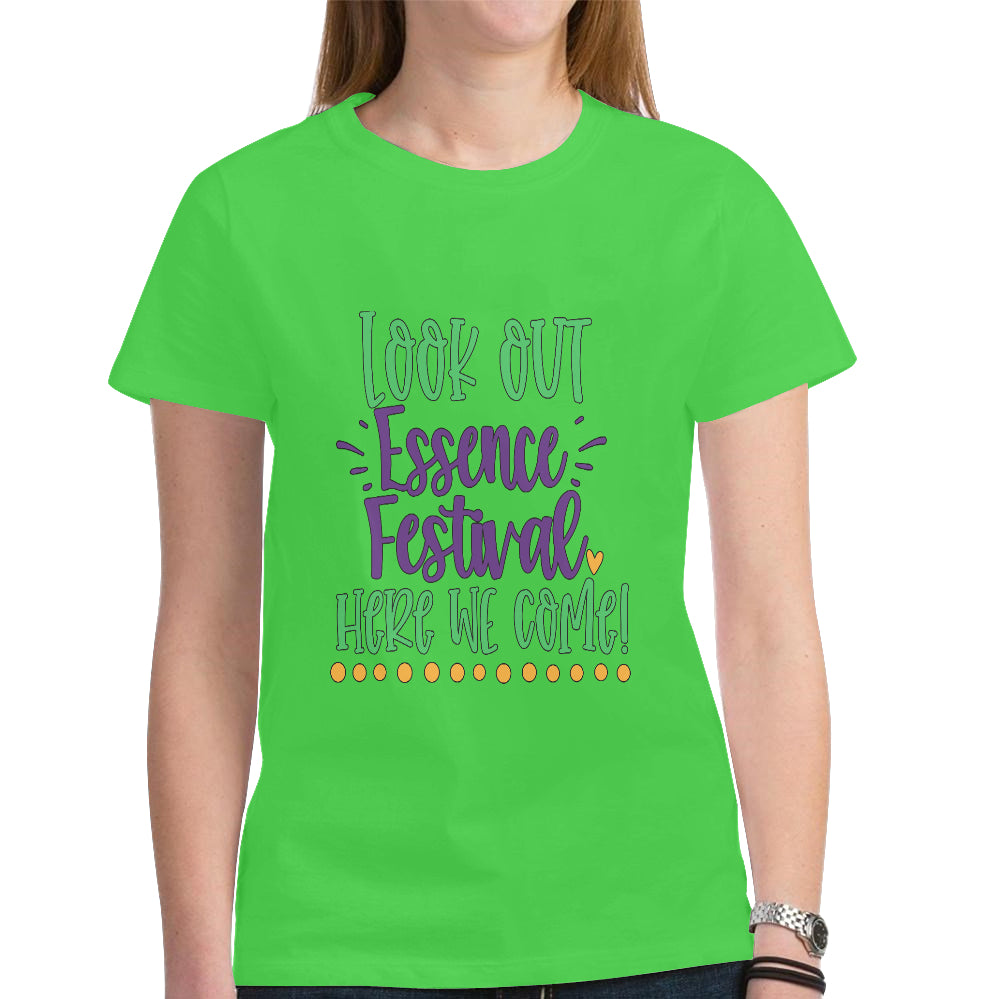 Essence Festival Women's Heavy Cotton Short Sleeve T-Shirt（Made in USA，Ship to USA Only）