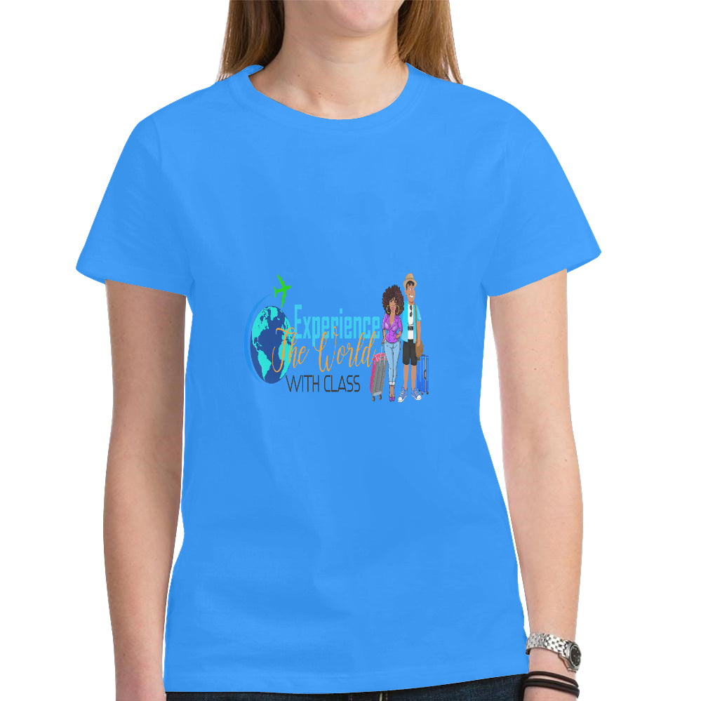 Experience The World With Class Women's Heavy Cotton Short Sleeve T-Shirt（Made in USA，Ship to USA Only）