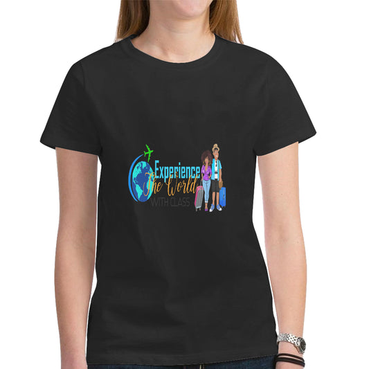 Experience The World With Class Women's Heavy Cotton Short Sleeve T-Shirt（Made in USA，Ship to USA Only）
