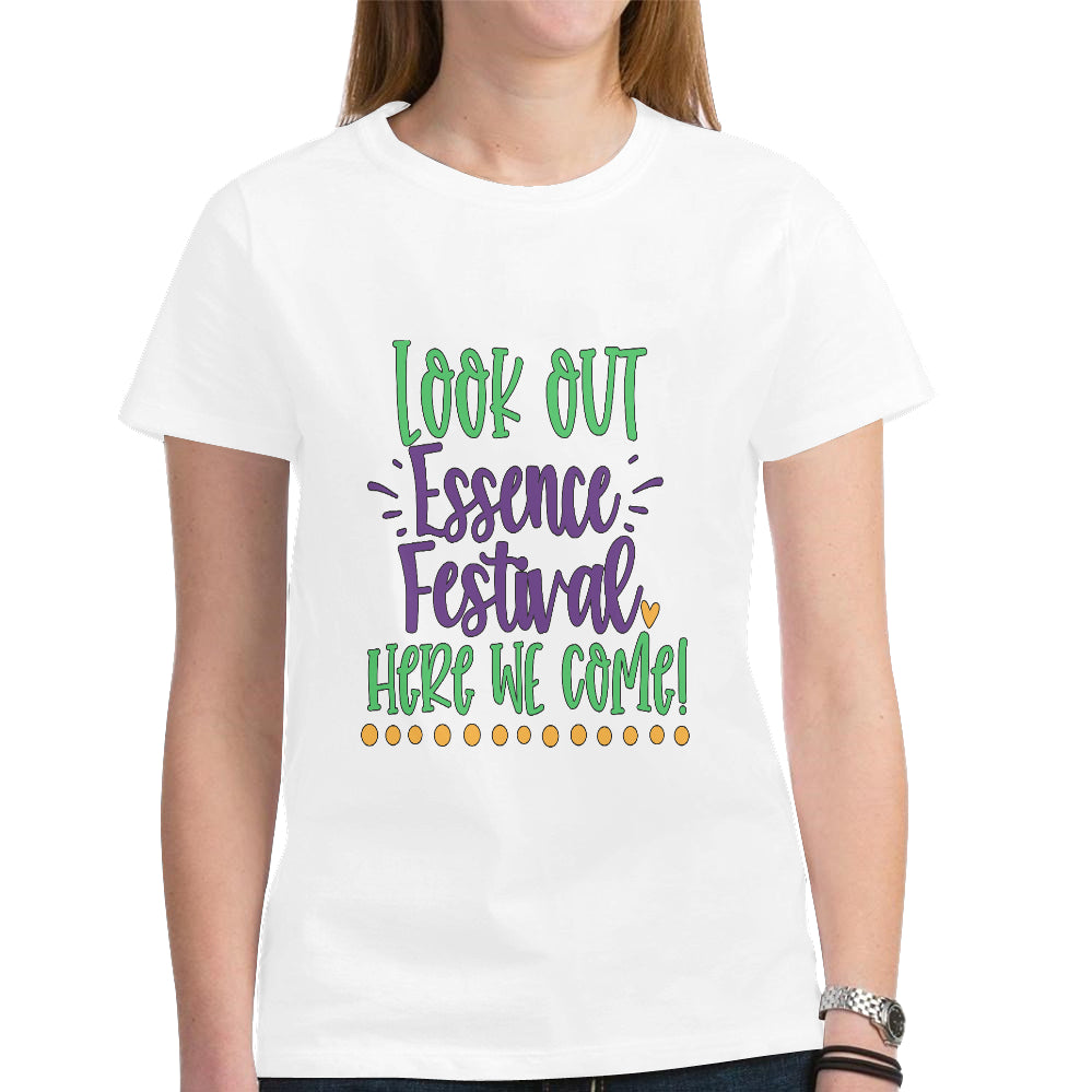 Essence Festival Women's Heavy Cotton Short Sleeve T-Shirt（Made in USA，Ship to USA Only）