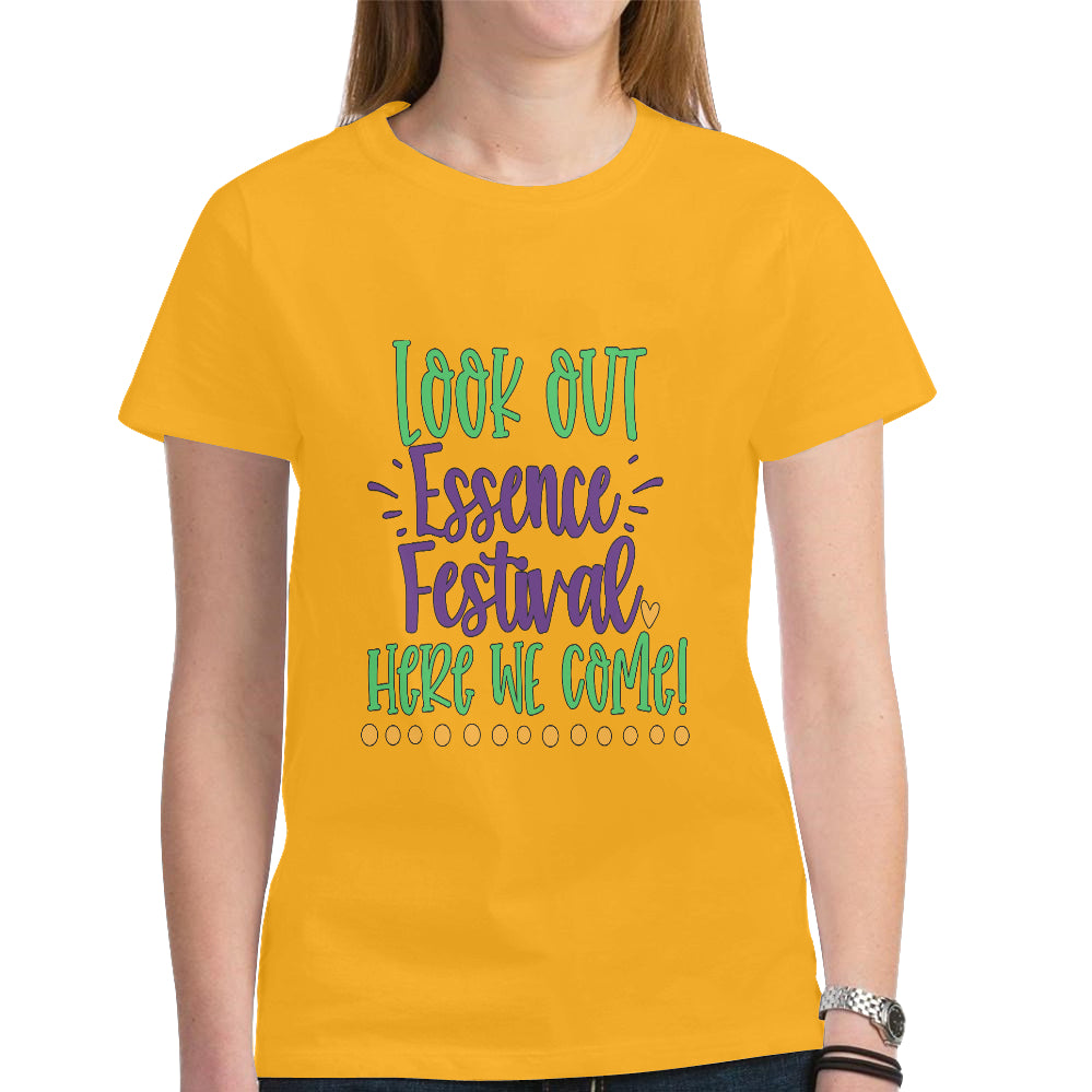 Essence Festival Women's Heavy Cotton Short Sleeve T-Shirt（Made in USA，Ship to USA Only）