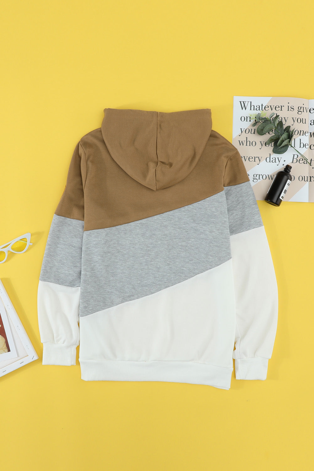 Color Block Cowl Neck Pullover Hoodie - Absolute Fashion 2020