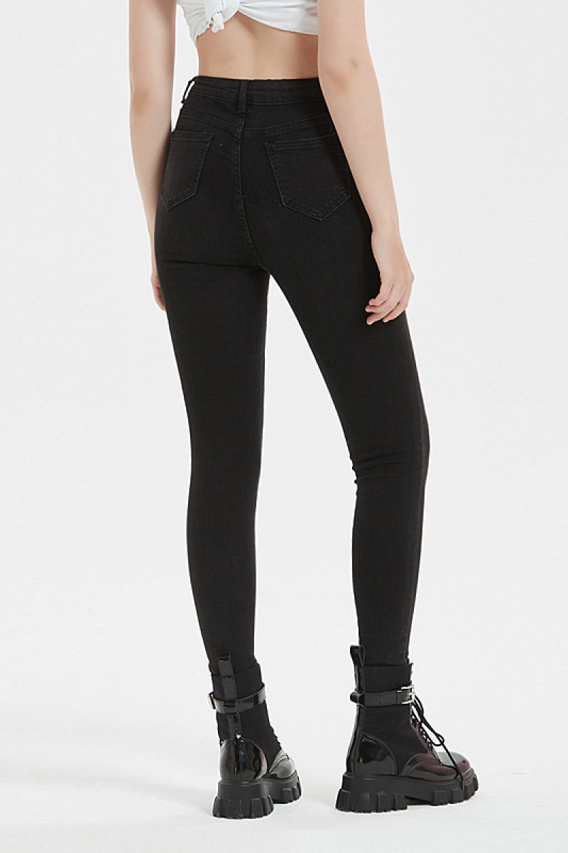 High Rise Skinny Jeans with Slits - Absolute Fashion 2020