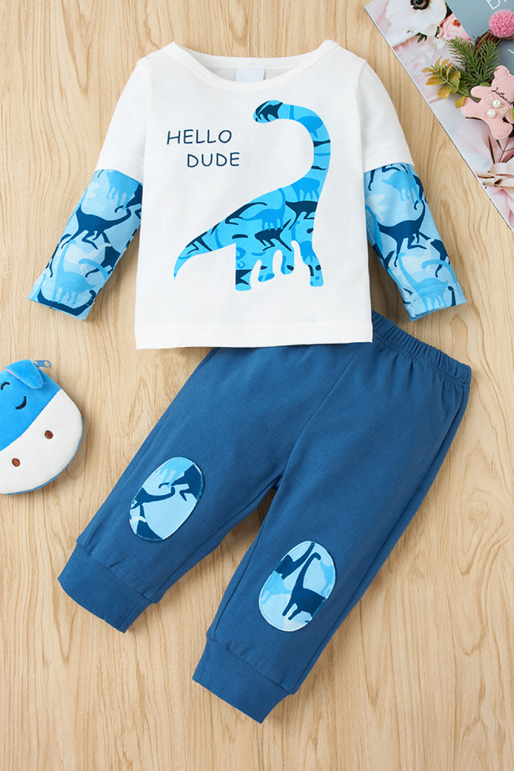 Boys Dinosaur T-shirts and Pants Set