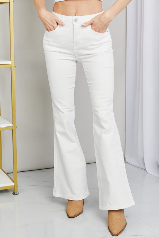RISEN Full Size Flare Leg Jeans with Pockets
