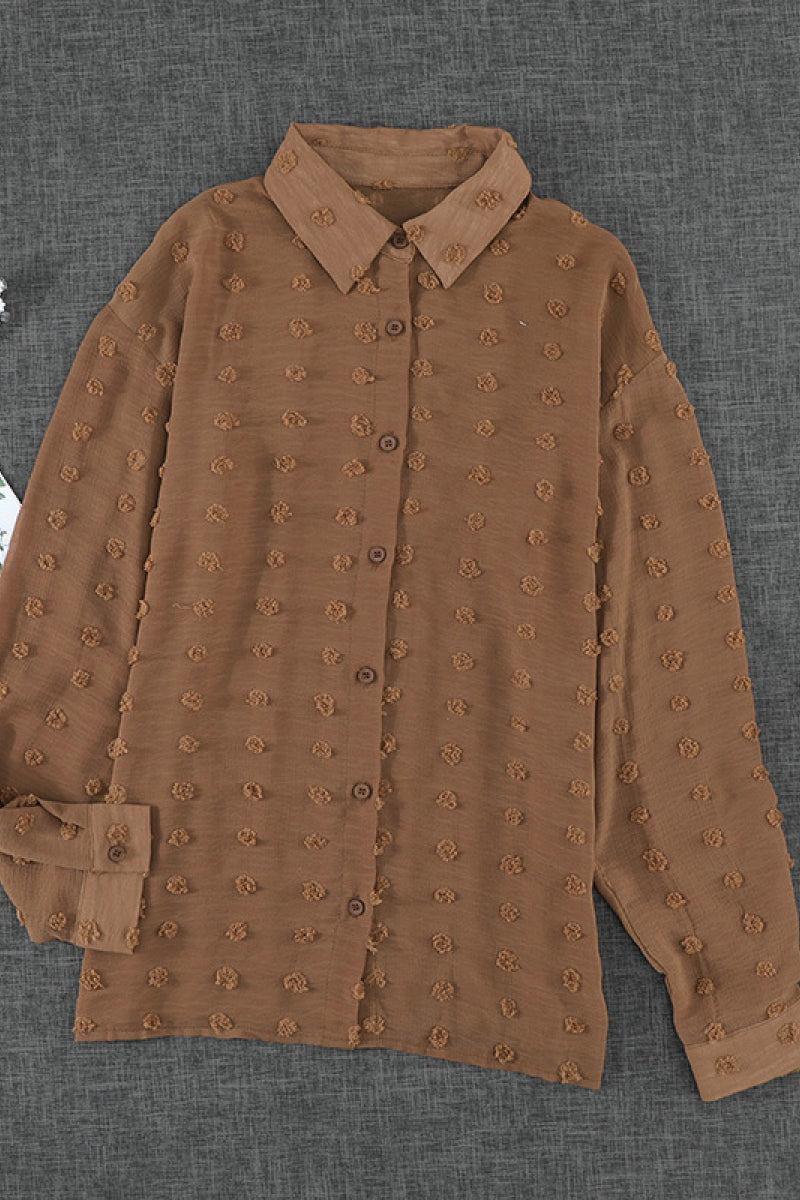 Swiss Dot Buttoned Chiffon Top - Absolute Fashion 2020