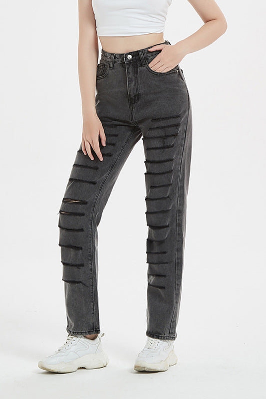 Straight Distressed Leg Jeans - Absolute Fashion 2020