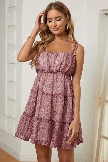 A-line Layered Ruffled Floral Dress - Absolute Fashion 2020