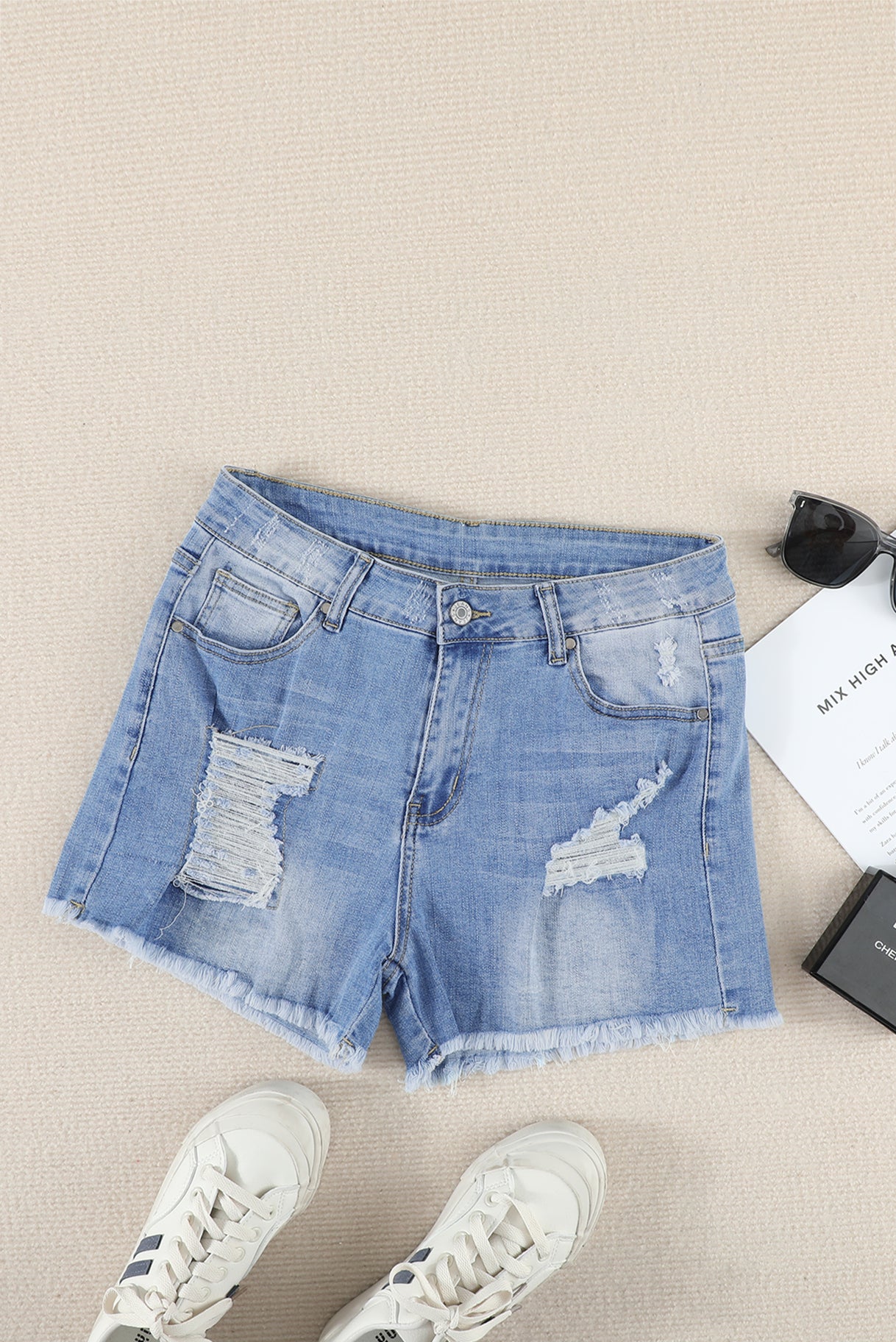 Frayed Hem Denim Shorts - Absolute Fashion 2020