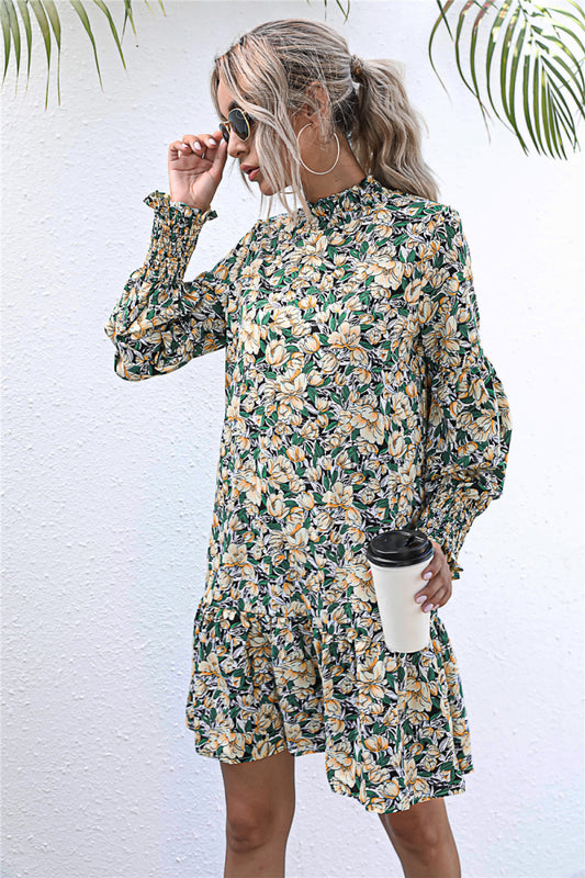 Shirred Stand Neck & Cuff Dress - Absolute Fashion 2020