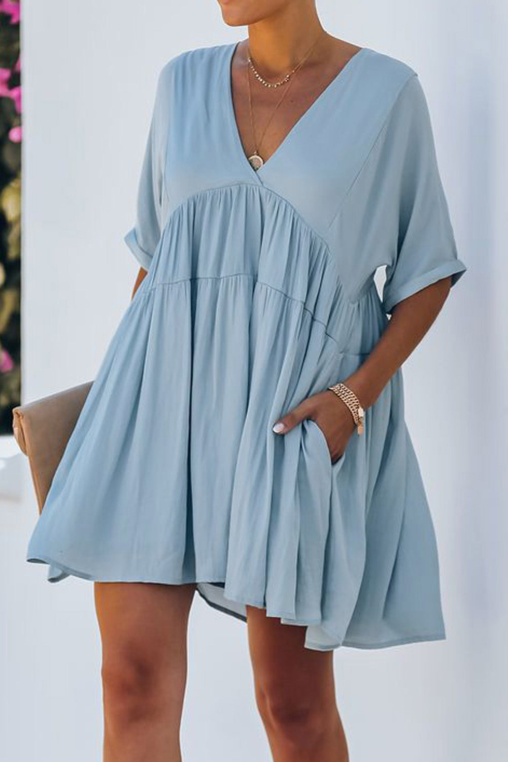 Kimono Sleeve Tiered Dress - Absolute Fashion 2020