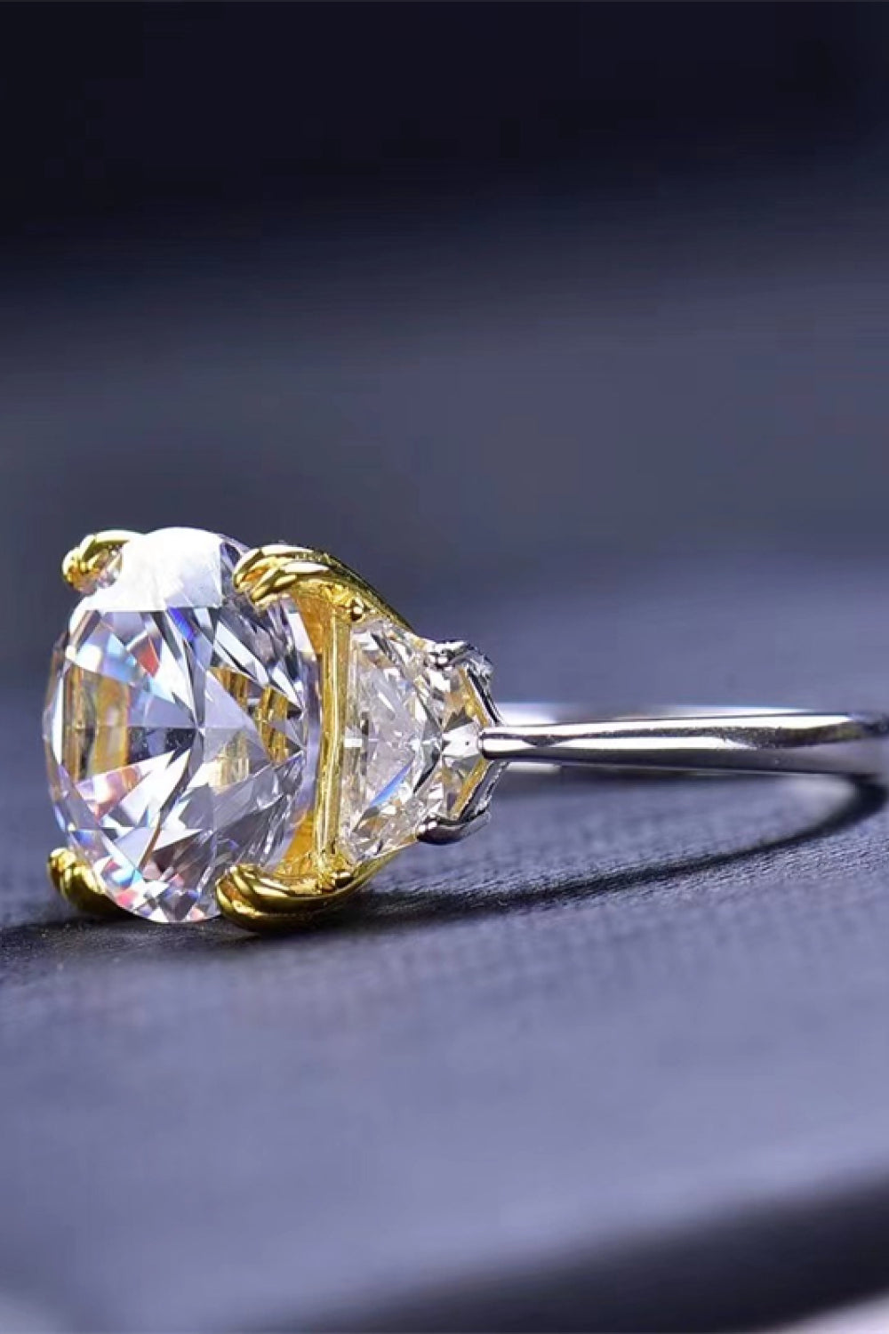 925 Sterling Silver 5 Carat Moissanite Solitaire Ring