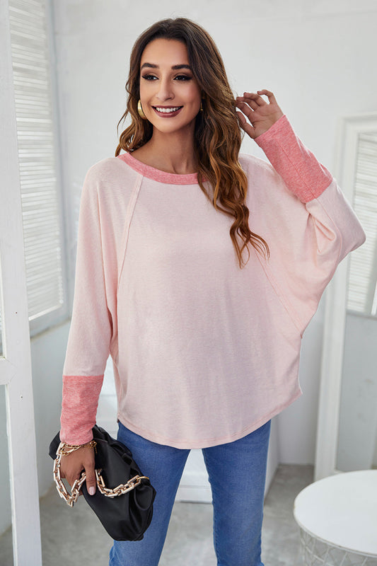 Two-Tone Dolman Sleeve Tee