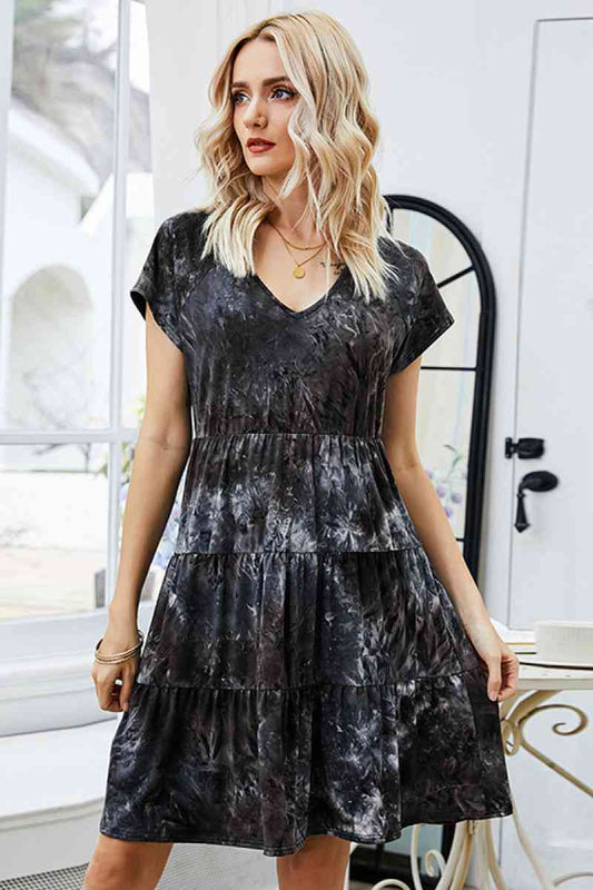 Tie Dye Flounce Hem Dress - Absolute Fashion 2020