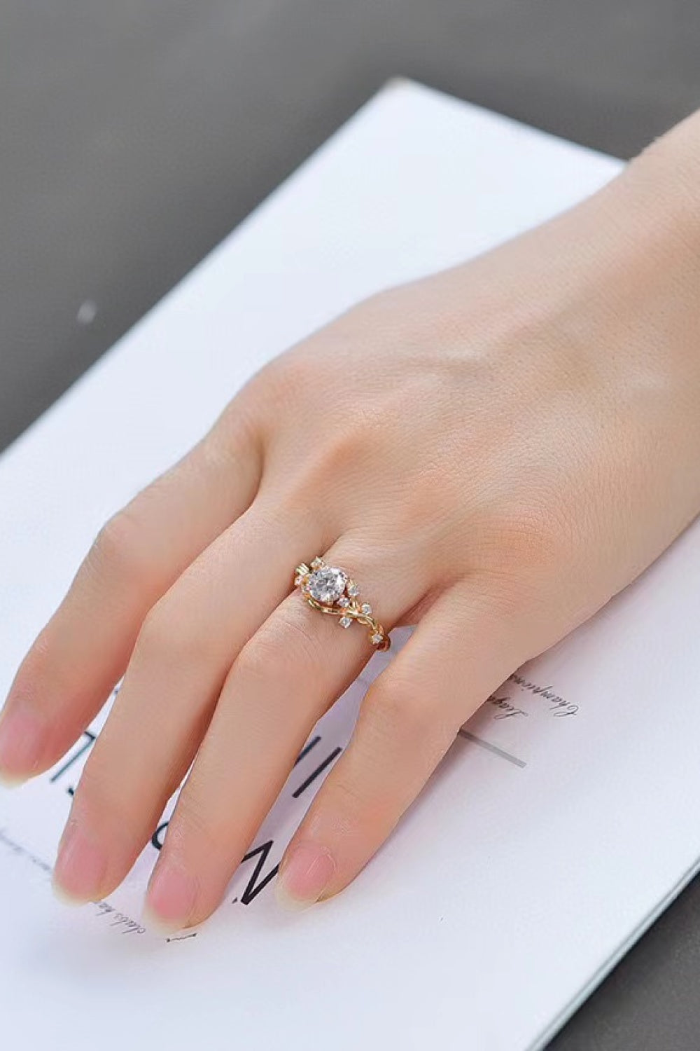 18K Gold-Plated 1 Carat Moissanite Ring