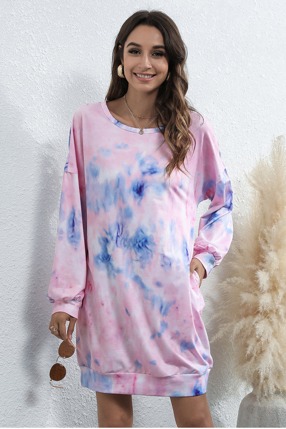 Tie-Dye Round Neck Dress - Absolute Fashion 2020