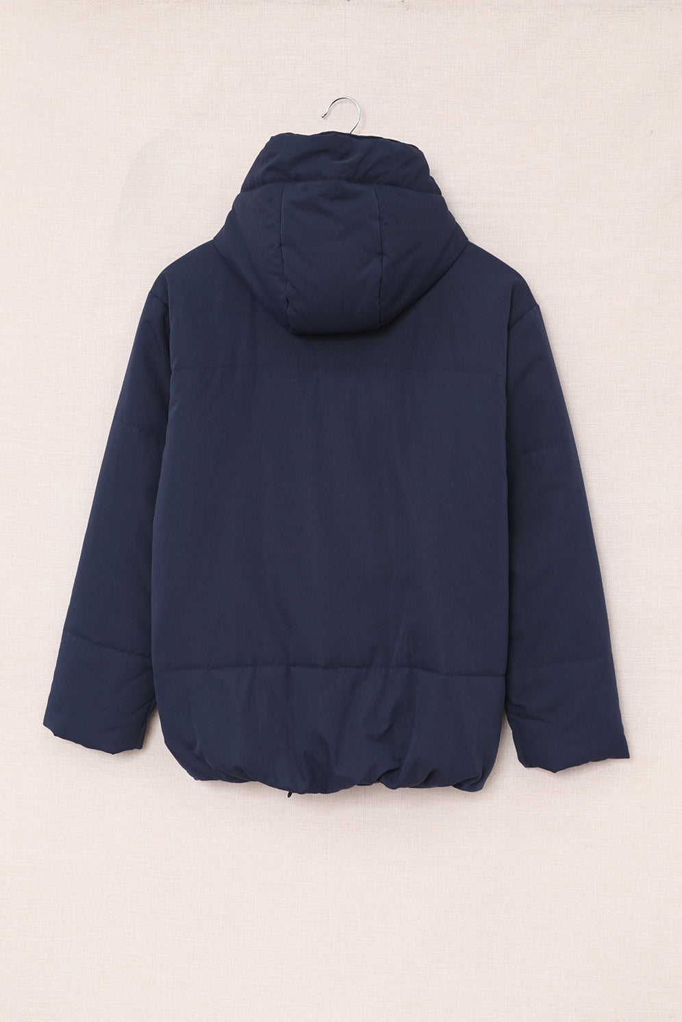 Drawstring Hem Hooded Jacket with Pockets