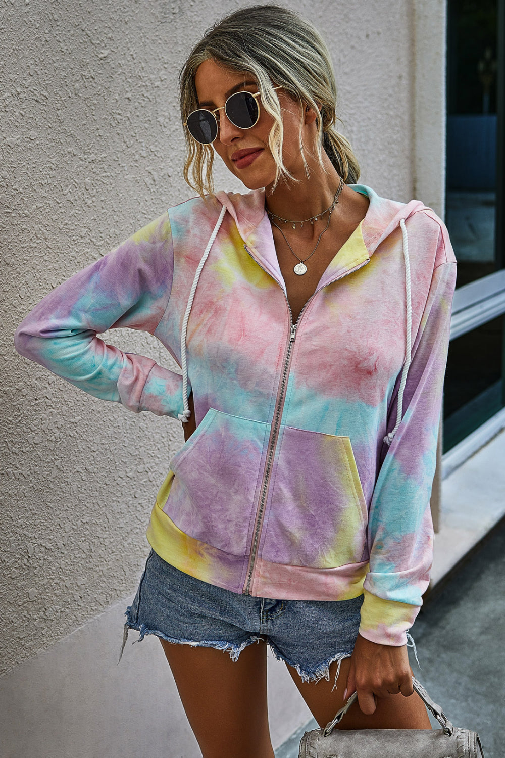 Zip Up Drawstring Hoodie - Absolute Fashion 2020