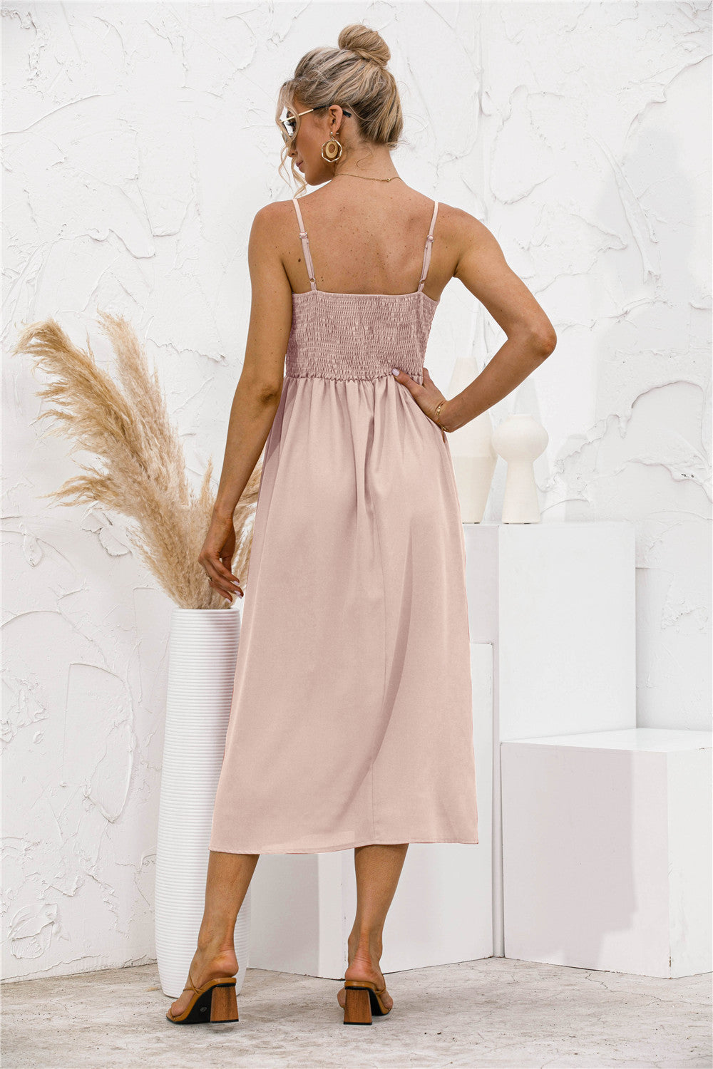 Spaghetti Straps Button down Dress - Absolute Fashion 2020