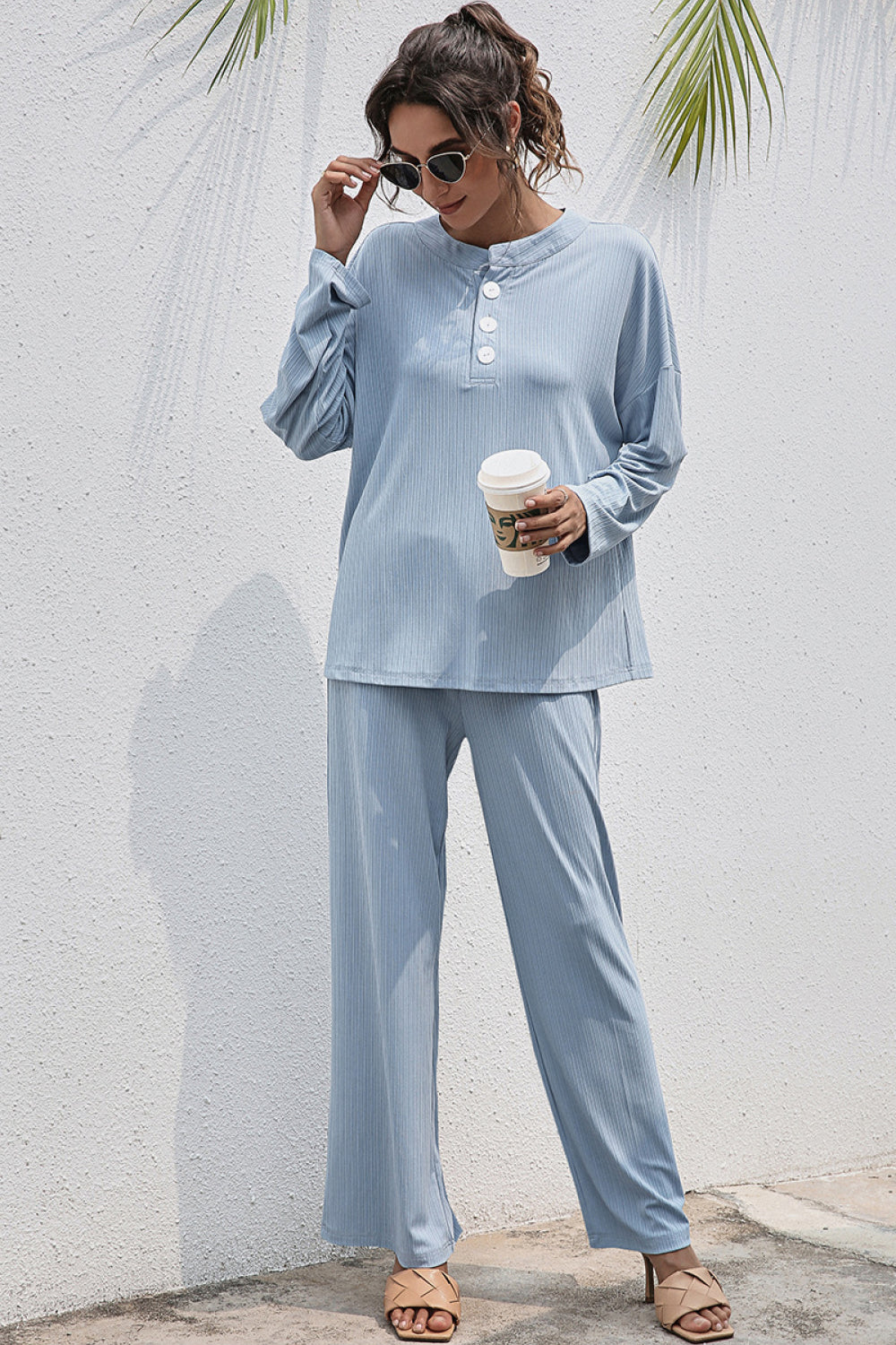 Three Buttons Home Wear Set - Absolute Fashion 2020