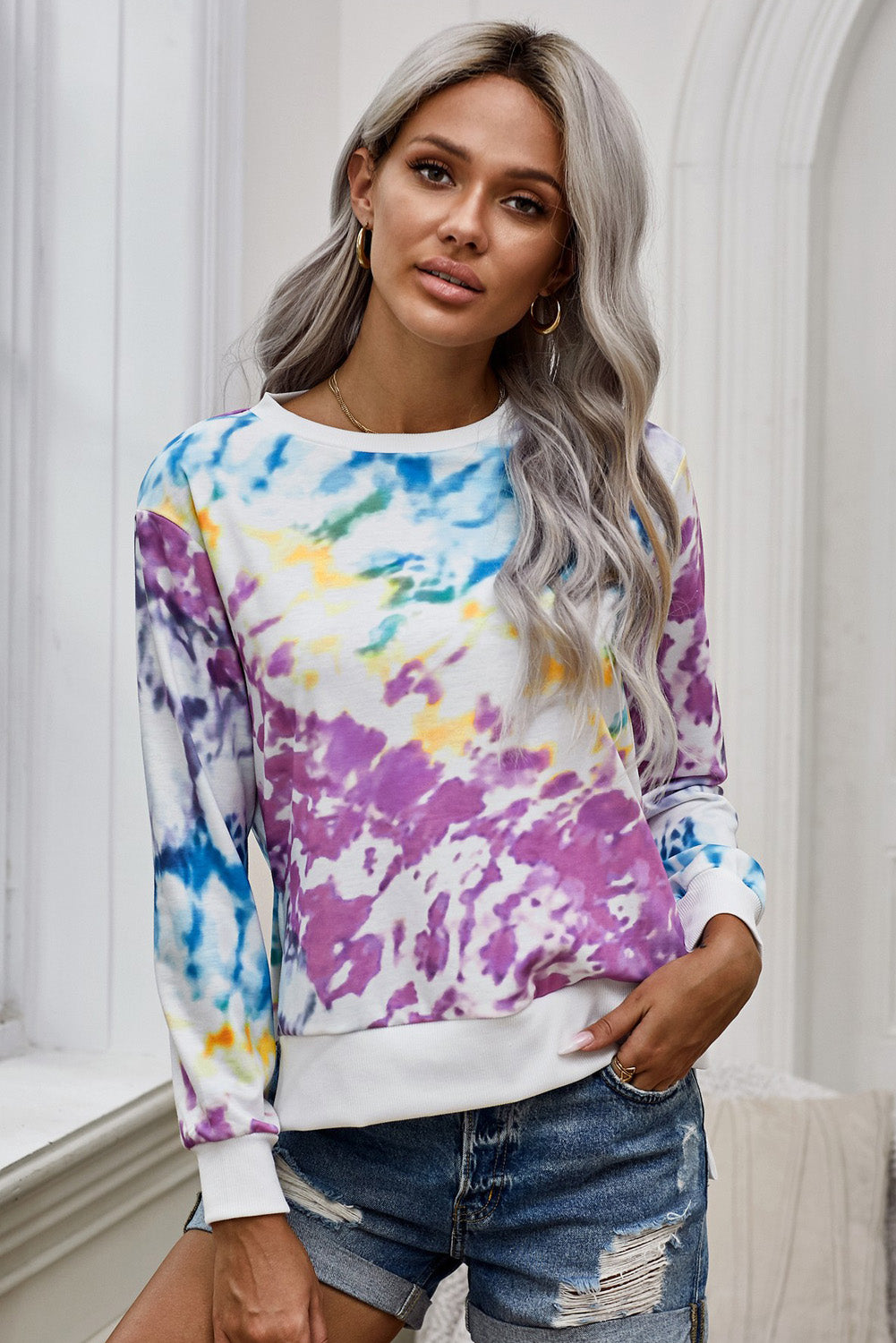 Tie-Dye High Low Sweatshirt - Absolute Fashion 2020