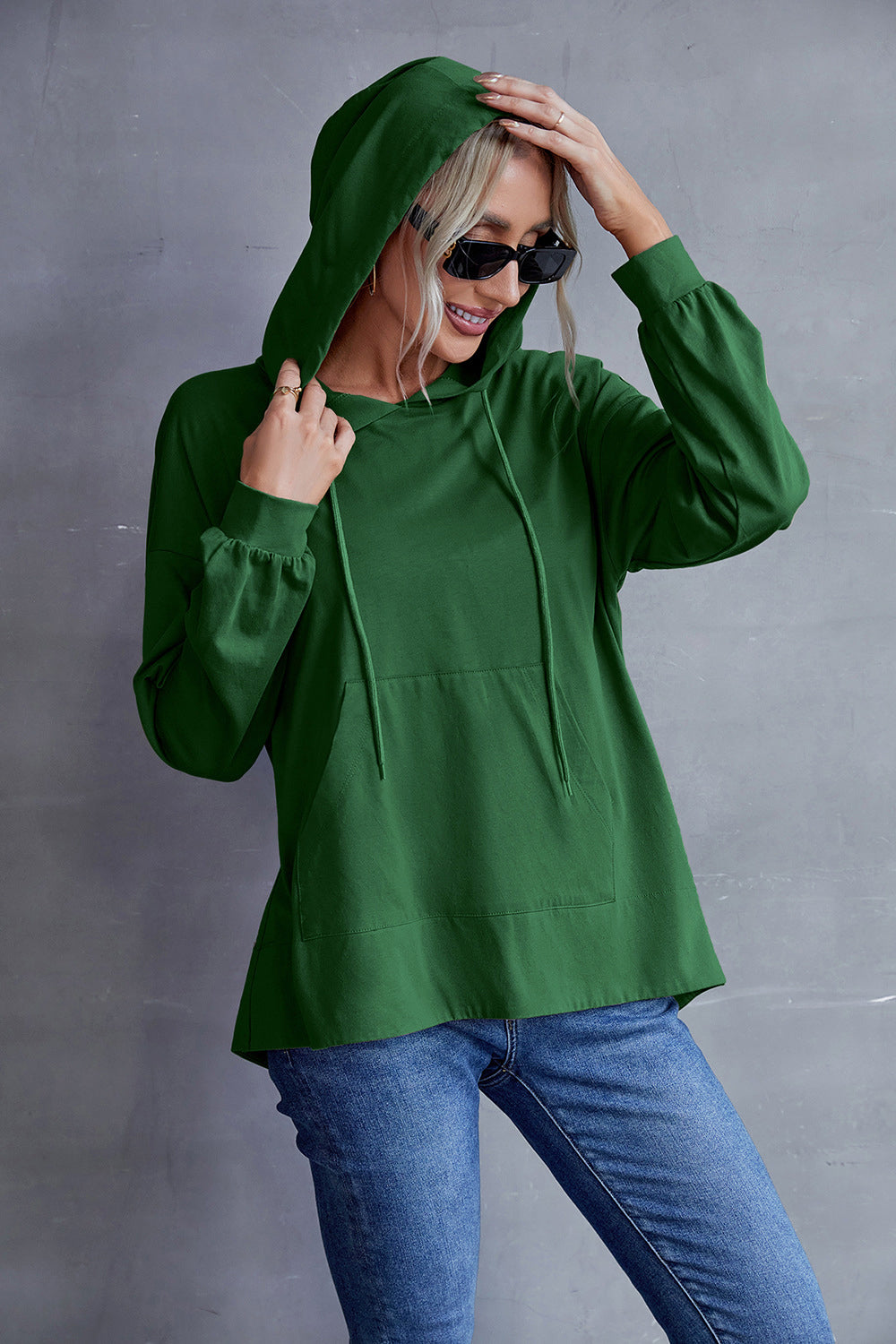 Drawstring Kangaroo Pocket Hoodie