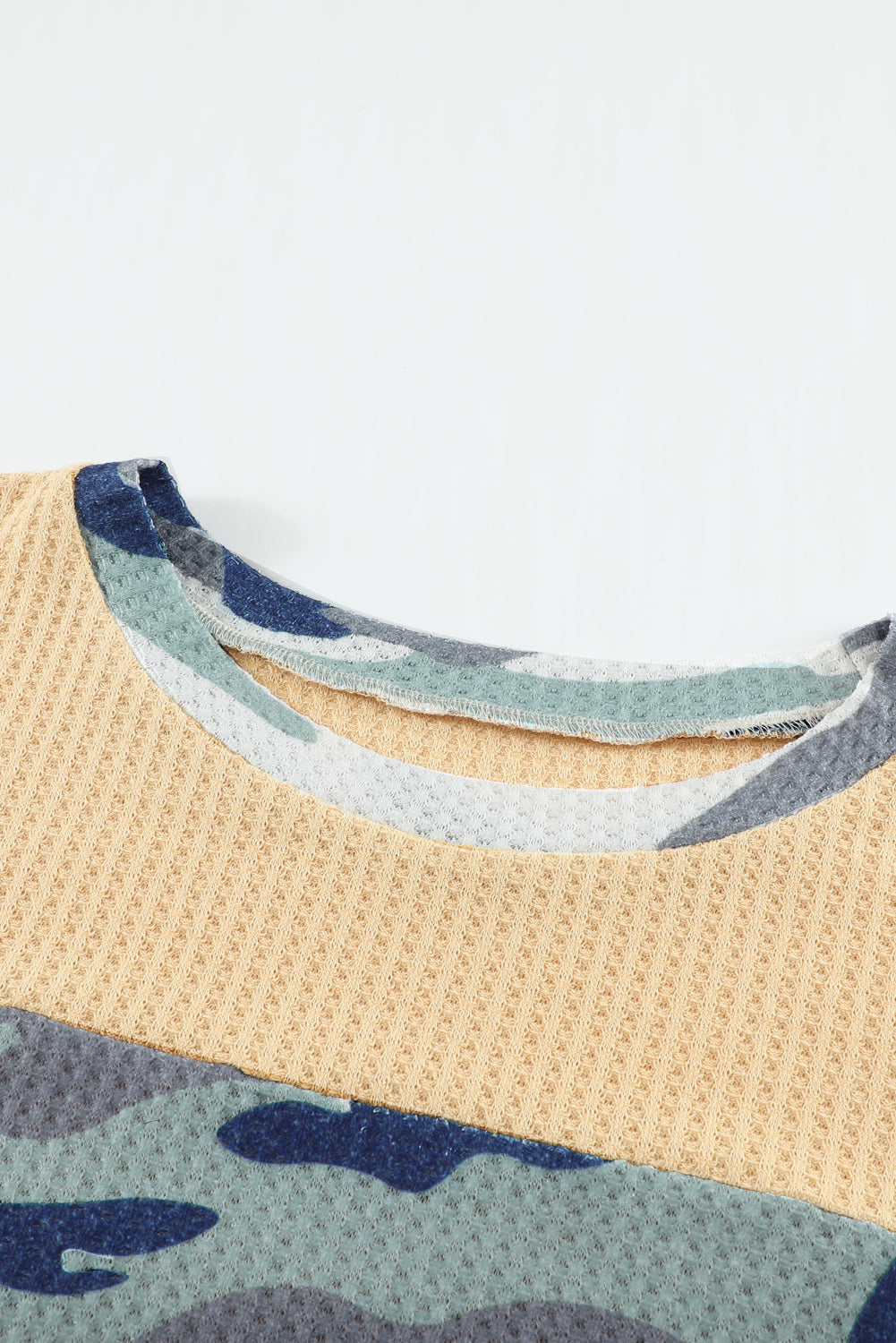 Camouflage Color Block Waffle Knit Pullover - Absolute Fashion 2020