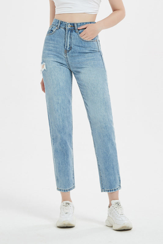 Cropped Straight Leg Jeans - Absolute Fashion 2020