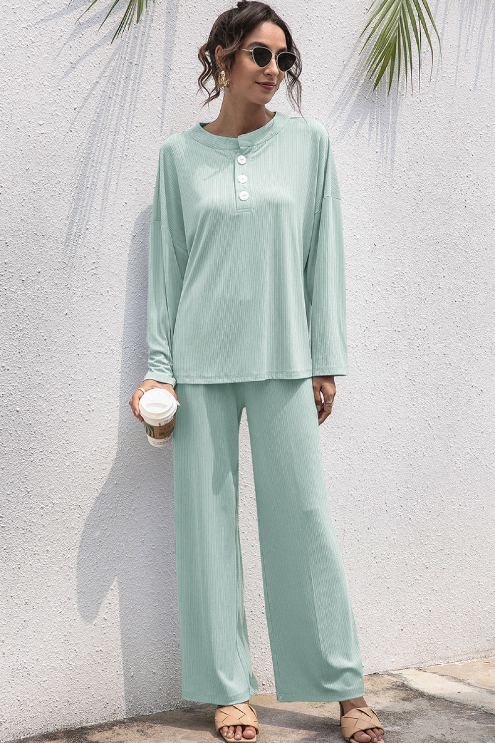 Three Buttons Home Wear Set - Absolute Fashion 2020
