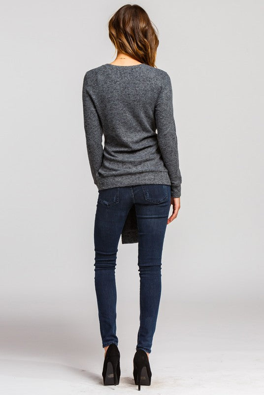 Semi Loose Fit Tie Front Top