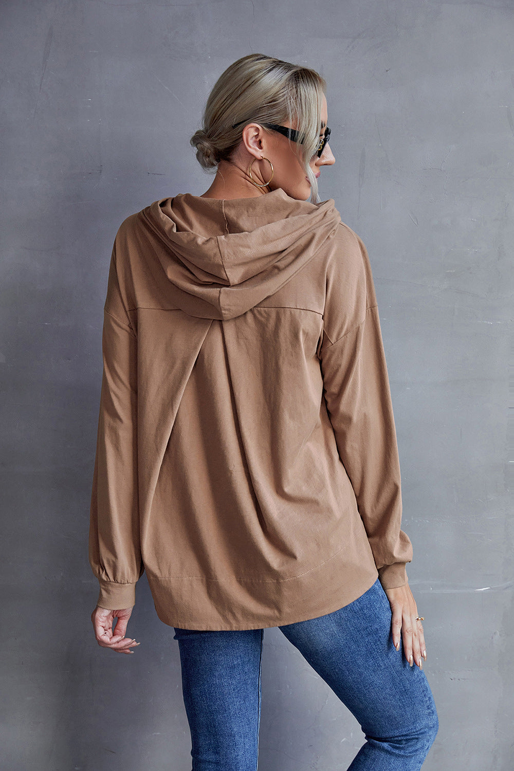 Drawstring Kangaroo Pocket Hoodie