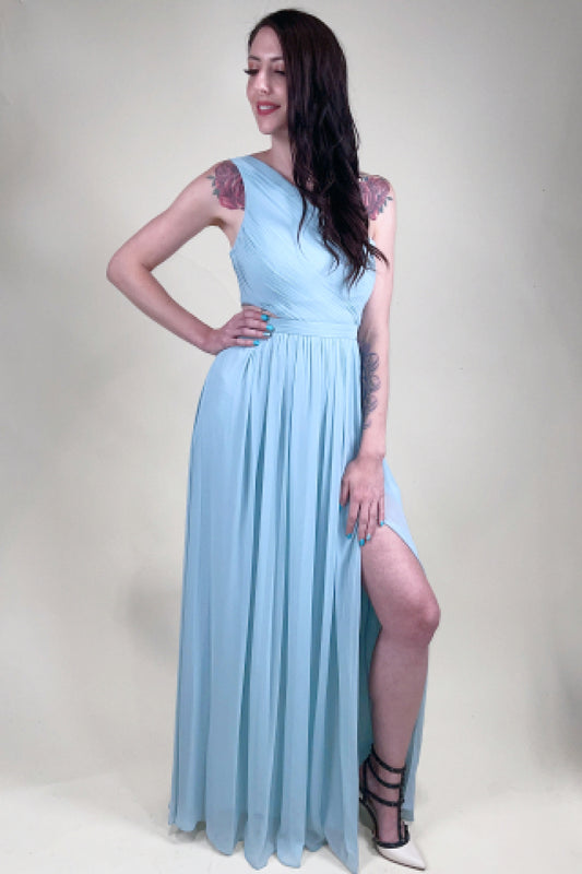 Slanting Shoulder Long Dress - Absolute Fashion 2020
