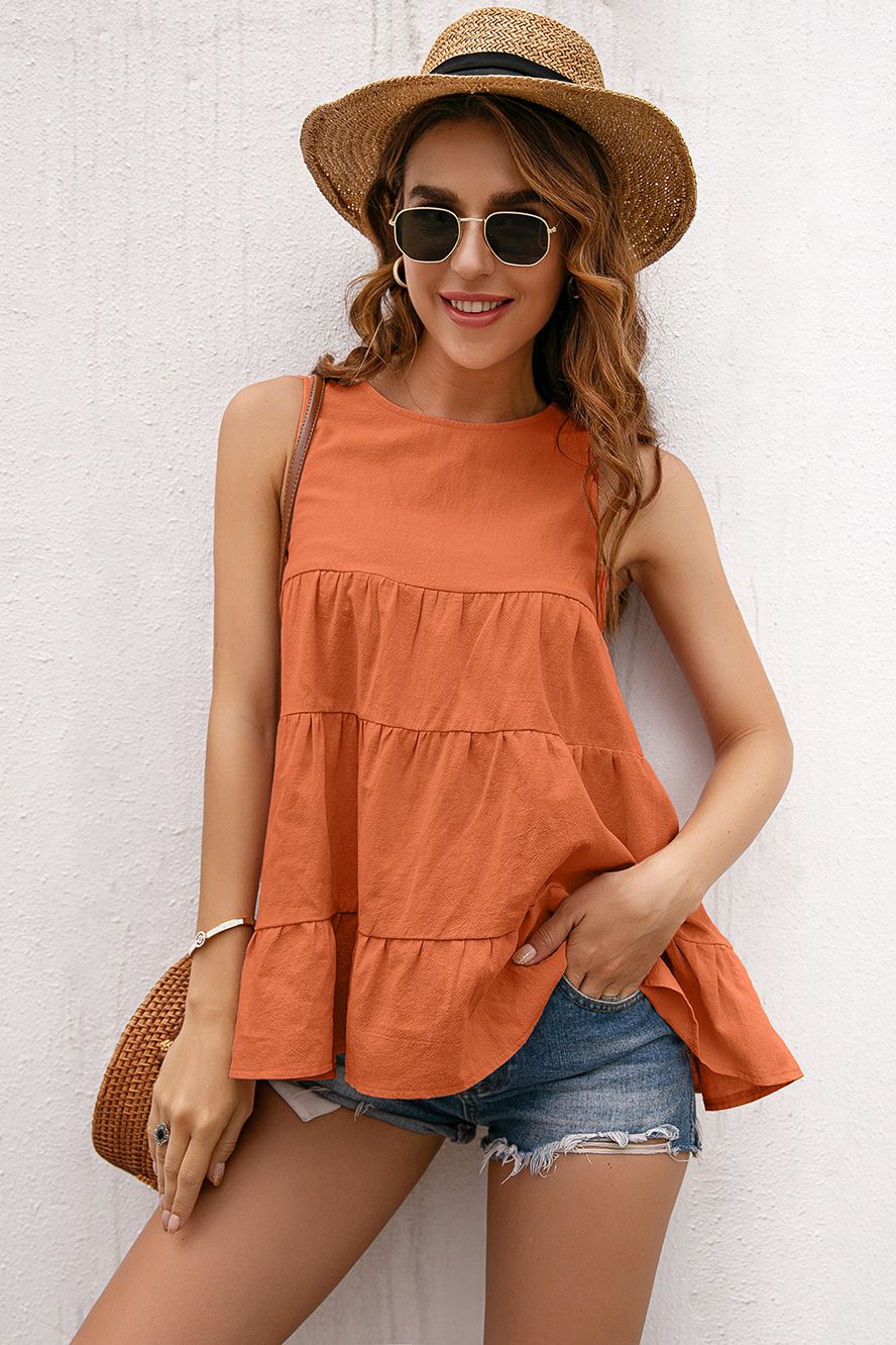 Tiered Layer Ruffle Hem Top - Absolute Fashion 2020